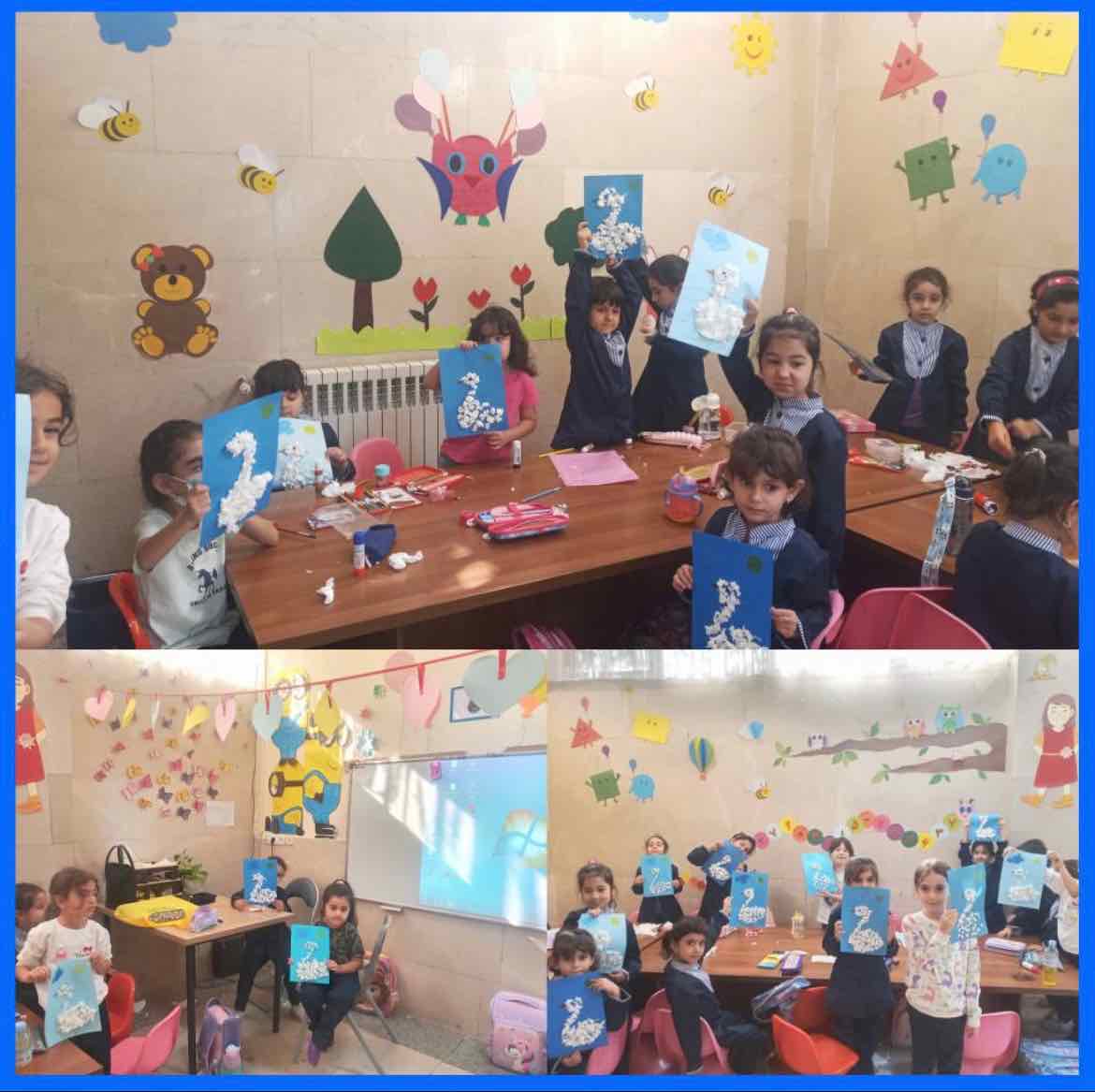 کاردستی قو ، با استفاده از دستمال کاغذی های گرد شده.